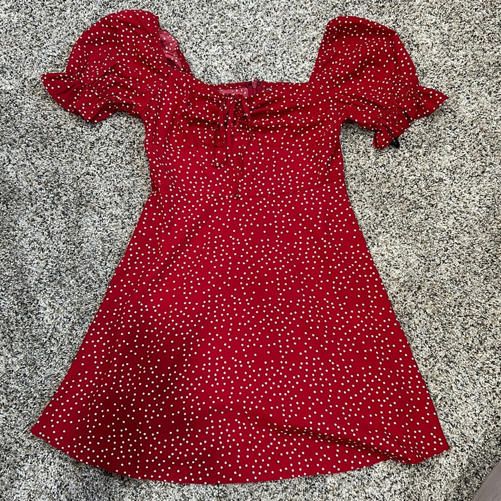 Square Neck/Off-the-Shoulder Mini Dress